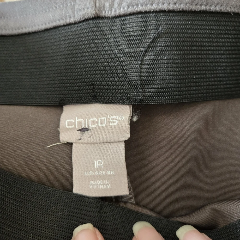 Women's Chico's Gray Suede Feel Pants Size 1R US 8R - Picture 4 of 6